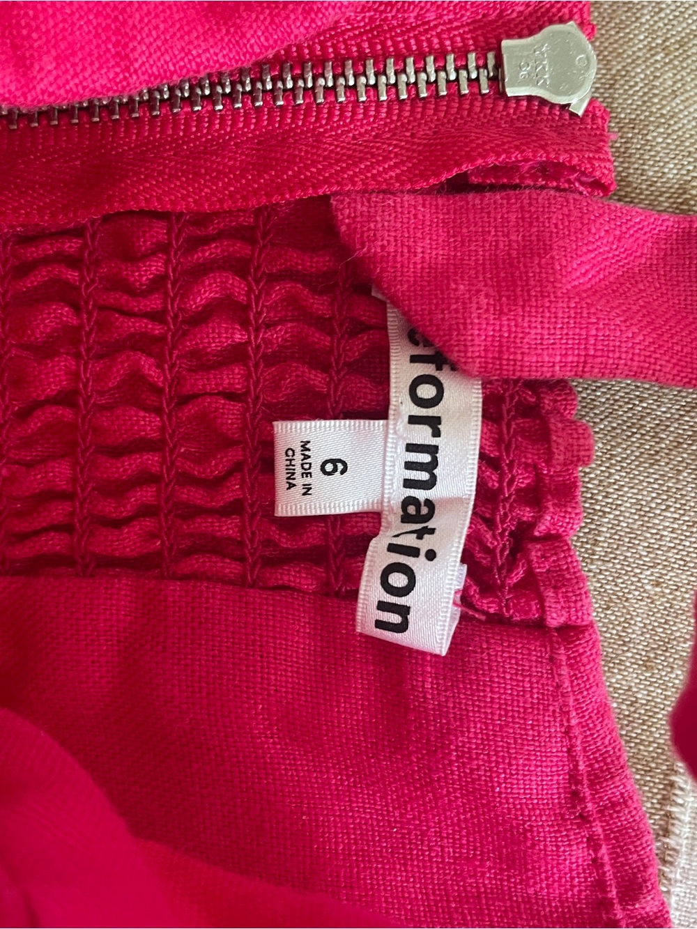 (Reformation) Hot Pink Button-Front Midi Skirt Set - Picture 5 of 9